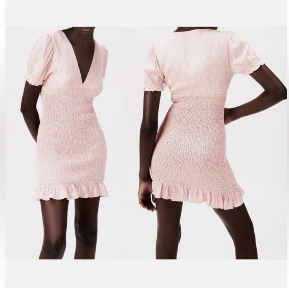 NWT Zara Pink Smocked Mini Dress size S
